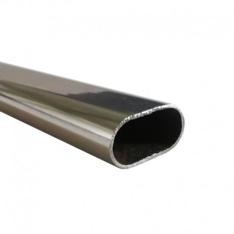BARRA 3MT TUBO OVALADO CROMADO 25X15