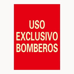 PLACA USO EXCLUSIVO BOMBEROS 21X30