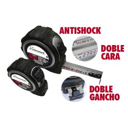 FLEXOMETRO ANTISHOCK DOBLE GANCHO 3MTS