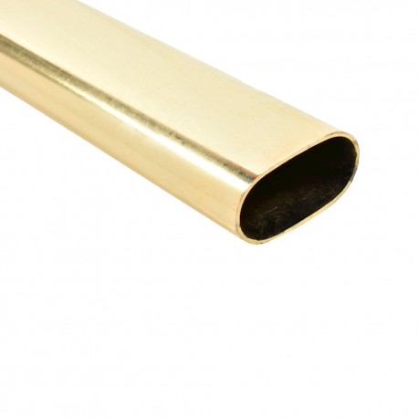 BARRA TUBO OVALADO 30X15 LISA ORO 4MTS